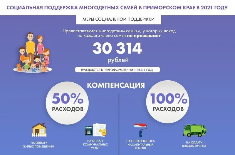 Виды и размер помощи многодетным семьям. Социальная защита многодетных семей в российской федерации Формы социальной защиты многодетных семей